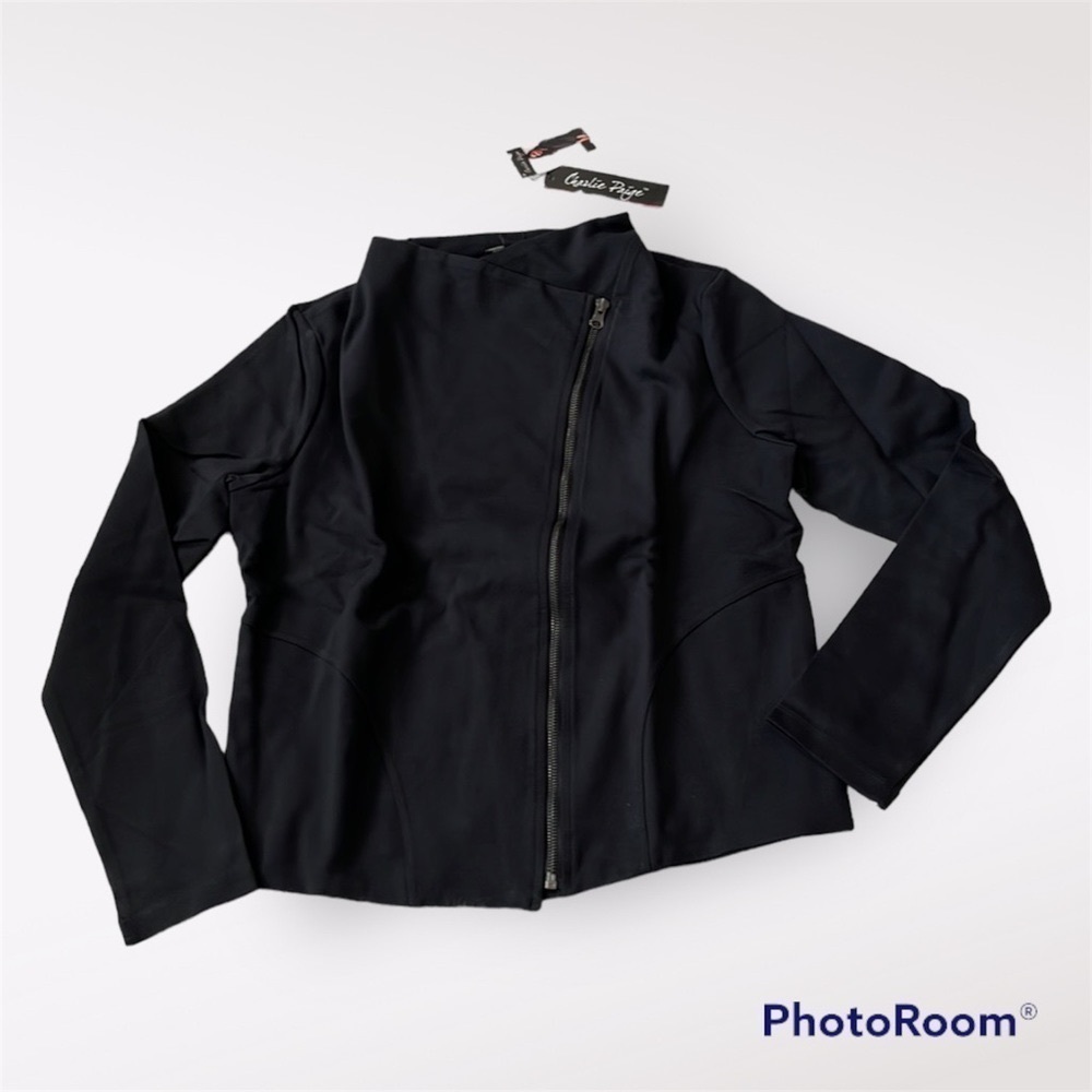 CHARLIE PAIGE Black long sleeve zip up Women’s Jacket size S/M